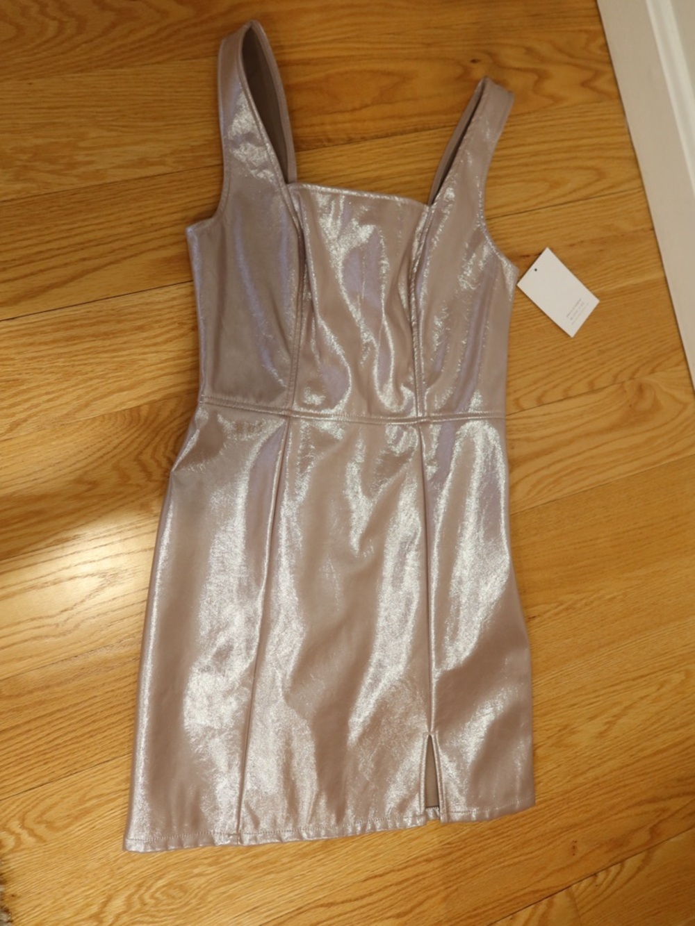 love, Fire Pink Metallic Mini Dress